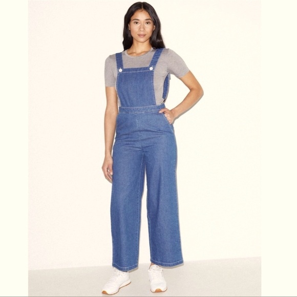NWT AMERICAN APPAREL Denim Jumpsuit Overalls Sz XL - Picture 1 of 13